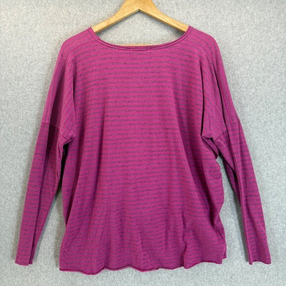 Cut Loose Purple Striped Two Tone Rosa‎ Boxy Pullover Long Sleeve Top One Size - Picture 6 of 14